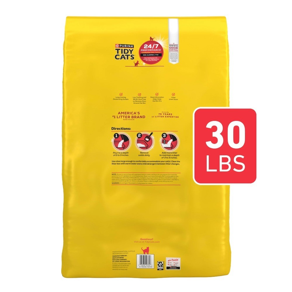 Non-Clumping Cat Litter with Advanced Odor Control, 30 Pound Box, Unscented