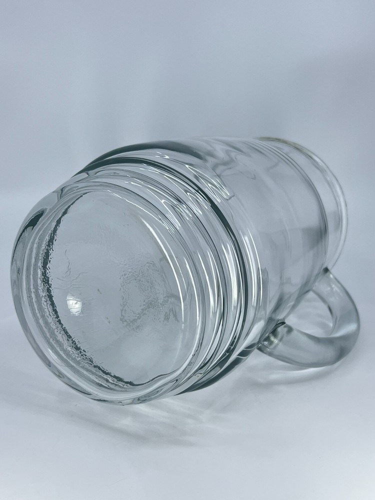 Vintage Anchor Hocking Monogrammed “B” Iced Tea Pitcher Ribbed Pattern Ice Guard