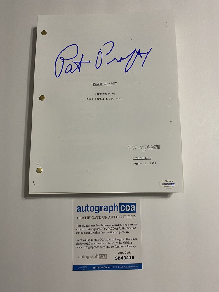 Pat Proft signed autograph ‘Police Academy’ full script Writer Creator ACOA COA