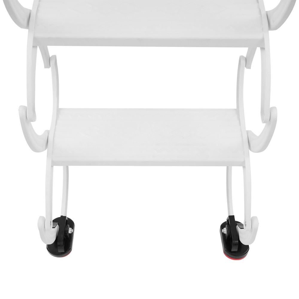 5-Step Wall Mounted Folding Ladder, White Retractable Telescoping Step Stairs