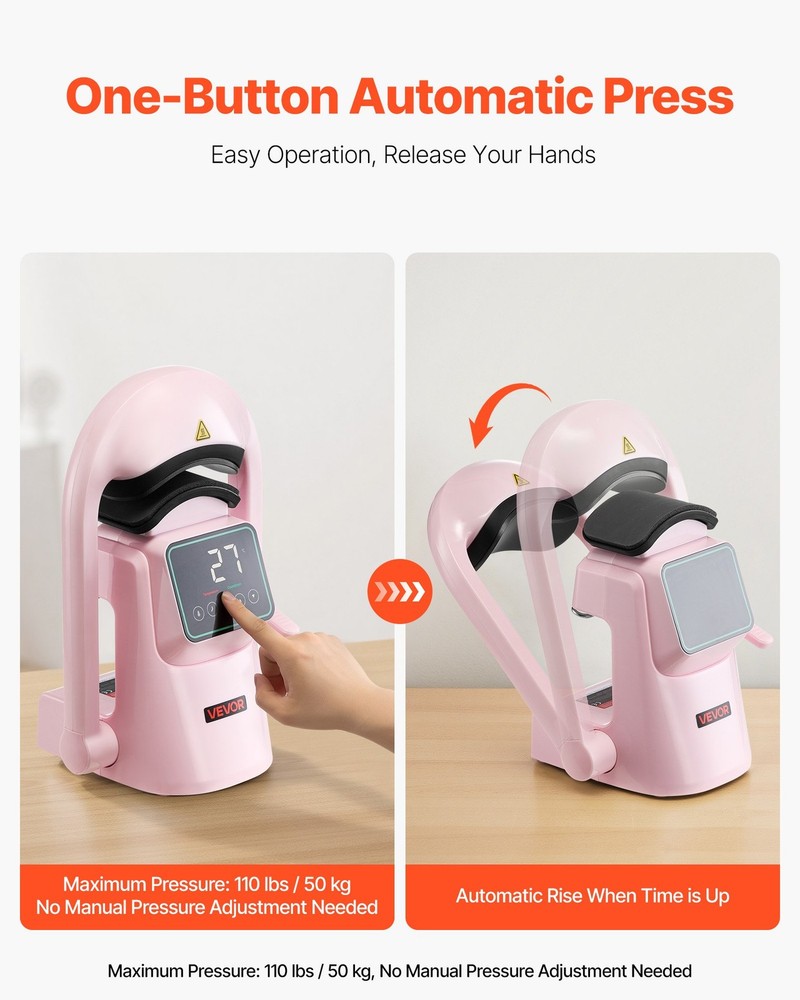 Auto Hat Heat Press Machine 2pcs Interchangeable Platens Automatic Open Re