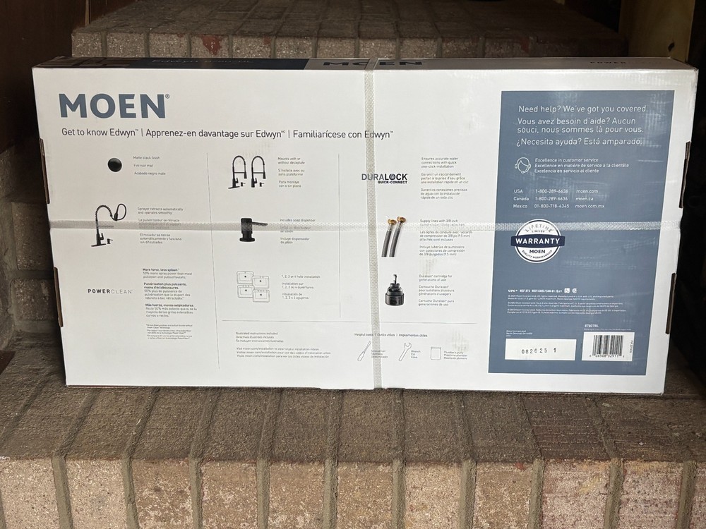 MOEN Edwyn 87807BL Single Handle Deck-mount Pull-down Kitchen Faucet in Matte