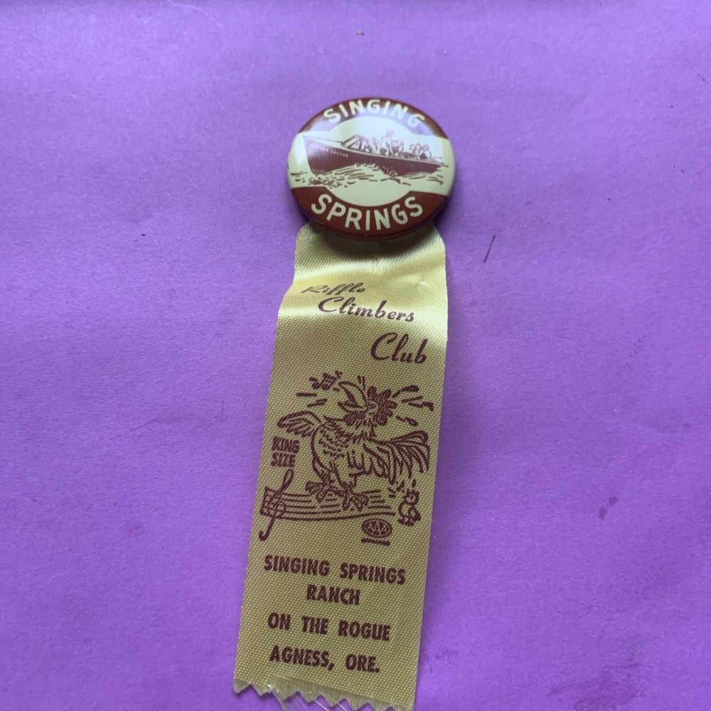 Singing Springs Oregon Pinback Button Snd Ribbon