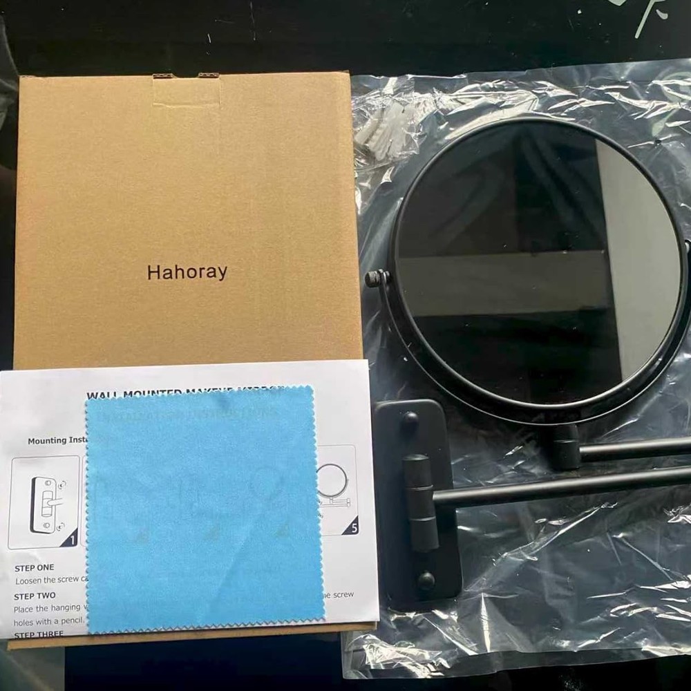 8” Wall Mount Makeup Mirror with 20X Strong Magnification, Double Sided Shavi...