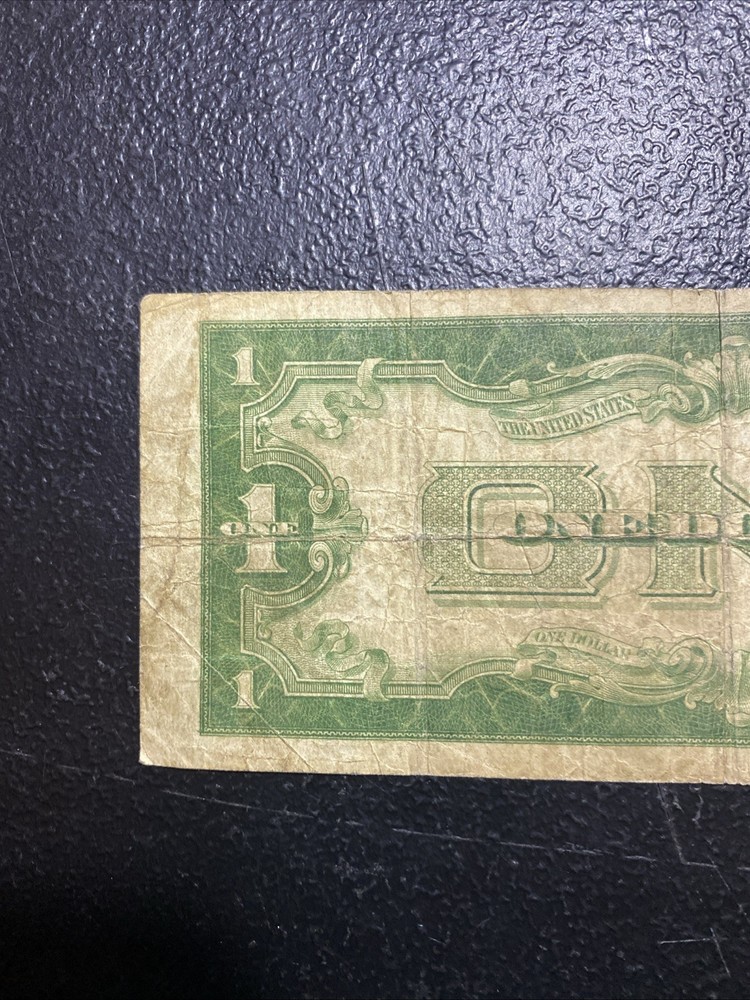 💎 1934 US $1 Silver Certificate (Funny Back) Error Mis-Cut Alignment See Pics
