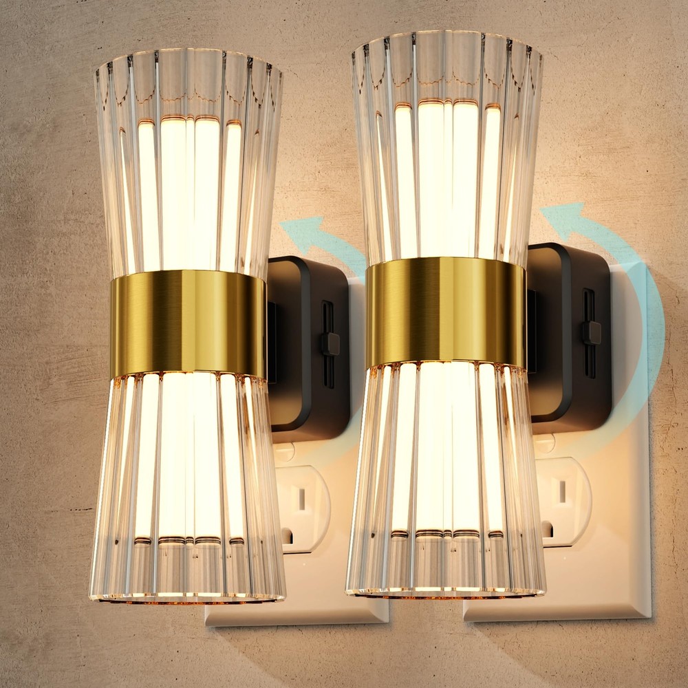 Night Light Plug into Wall, 2 Pack, 320° Rotation Night Light with Dusk to Da...