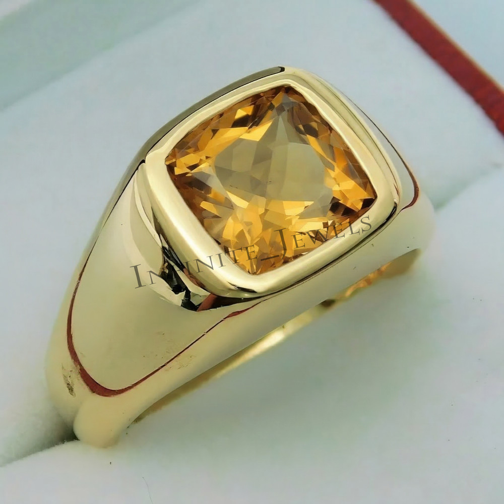 Natural Ruby Gemstone Ring For Men's With 925 Sterling Silver Cushion Cut Ring
