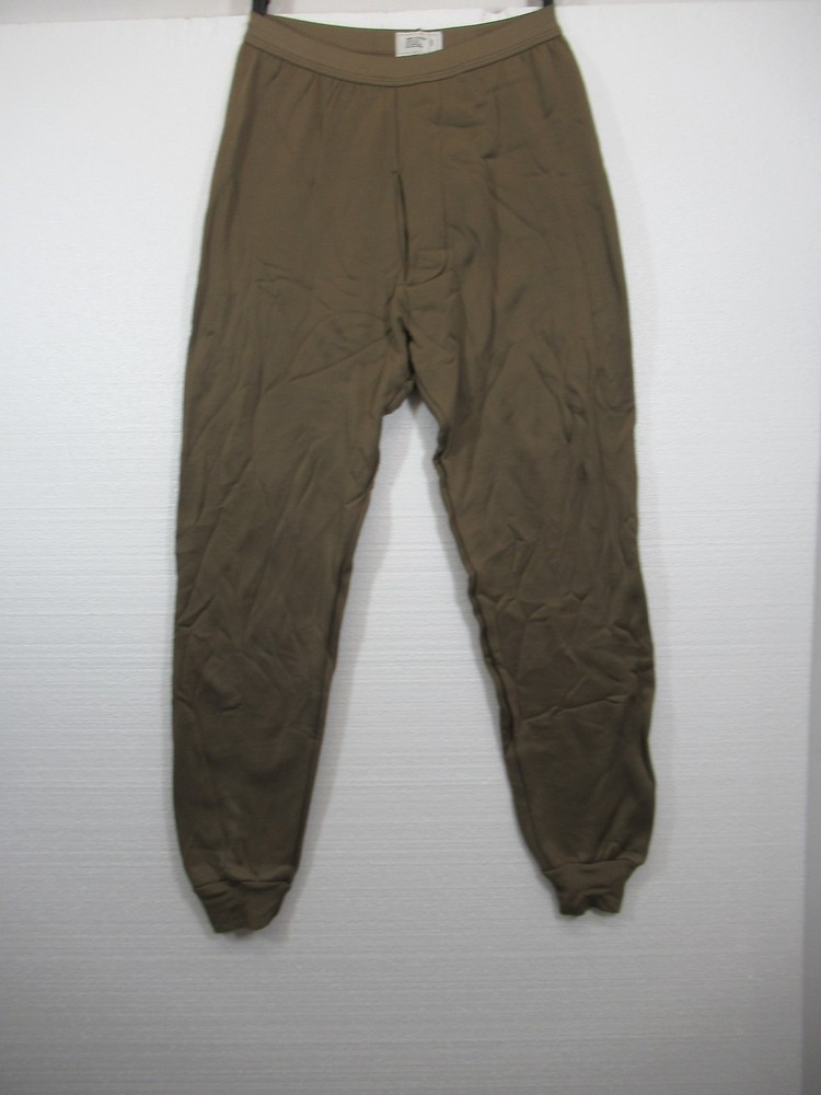 US Military Cold Weather Drawers Base Layer Pants Medium Brown Polypropylene