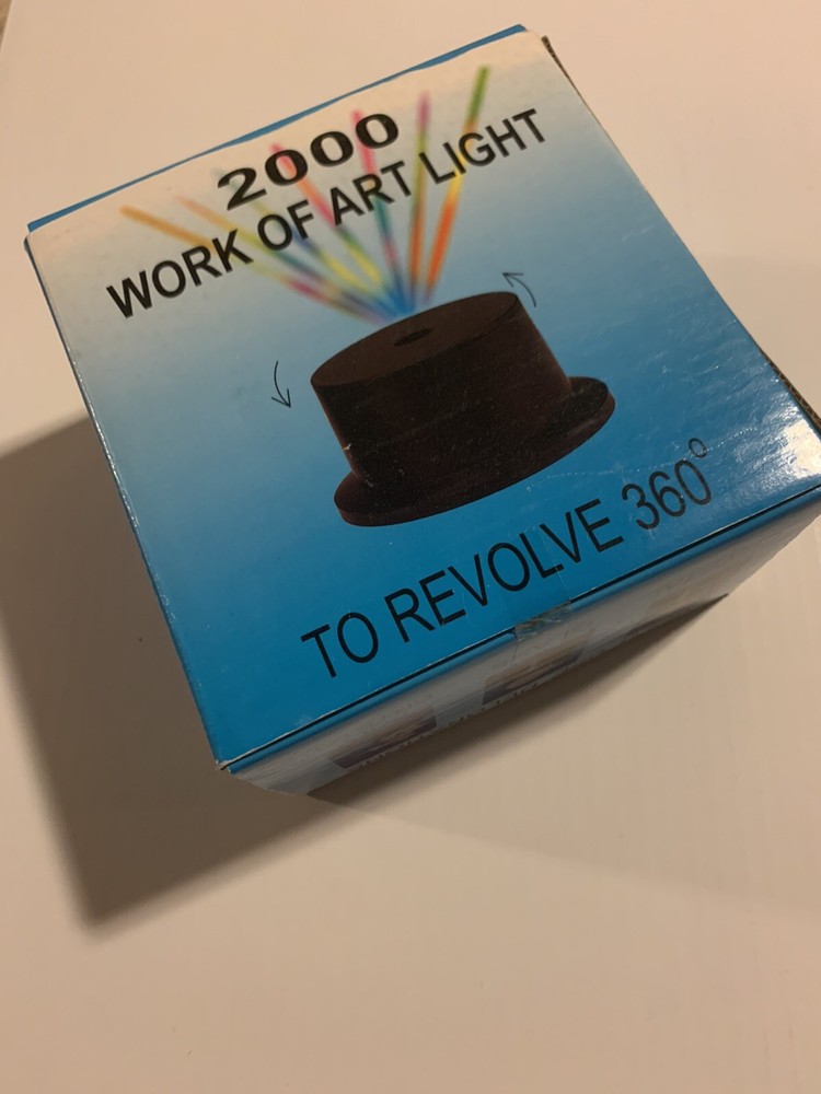 Rotating Lighted Display Stand (Black) - Multi Colored LED Lights, 360 Rotation