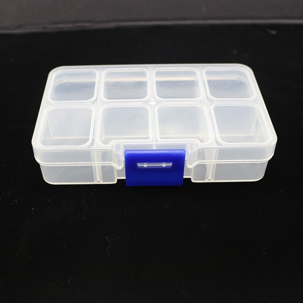 2 Pcs Clear Plastic Organizer Box Case 6 Grids Jewelry Craft Storage Container