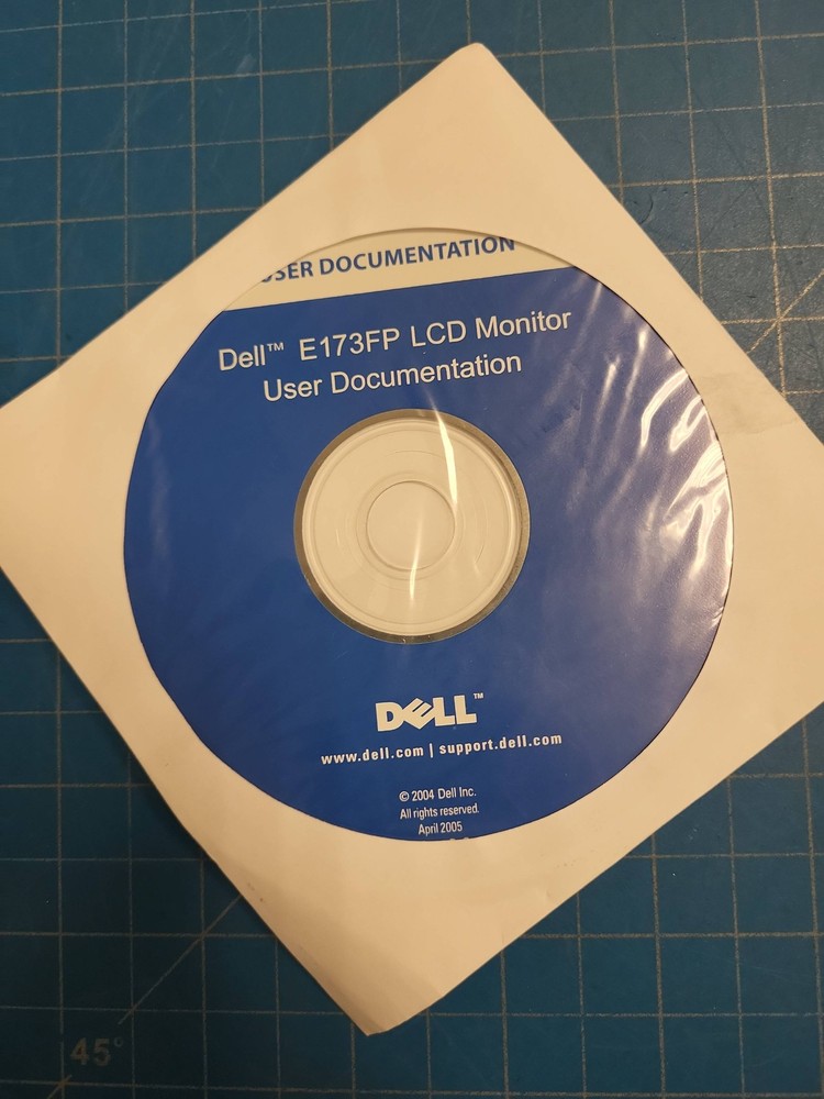 Dell E173FP LCD Monitor User Manual Documentation Software Driver Install Disc