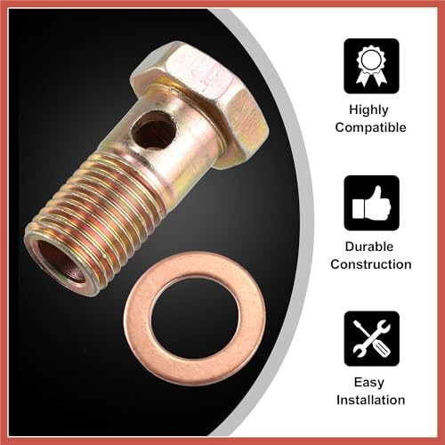 2 Set Banjo Bolt Brake Fitting Adapter Kit M14x1.5 Brake Line Thread Single