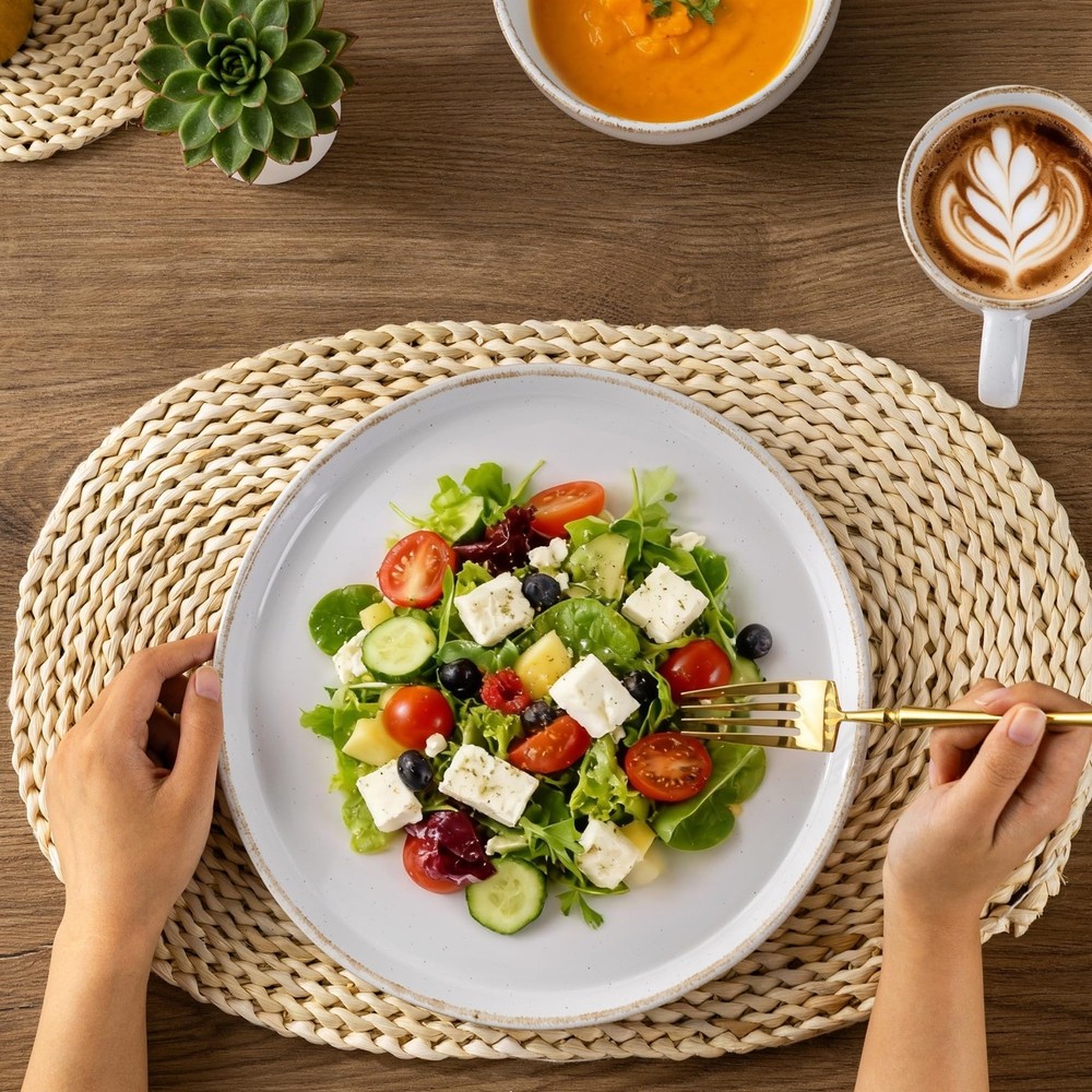 AmorArc Ceramic Dinnerware Sets for 4, 12 Pieces For 4(12Pcs), White