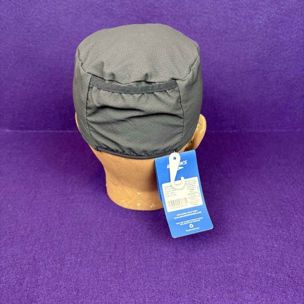 Brooks Running Lightweight Packable Hat Black Weather Resistant NWT
