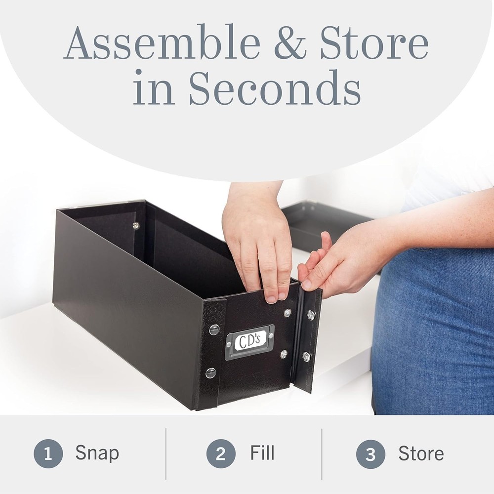 2 CD Storage Rack Box Holder Disk Case Media Display Space Store Organizer Black