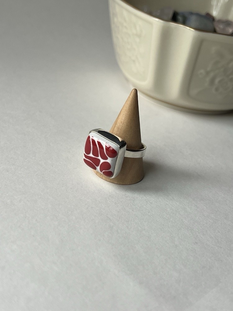 Square Talavera Ring 925 Sterling Silver Artisan Handmade