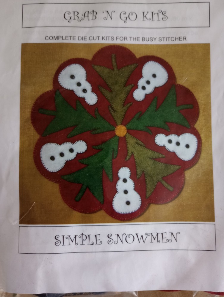 Precut Table Mat Stitching Kits X2 Snowmen & Seahorses