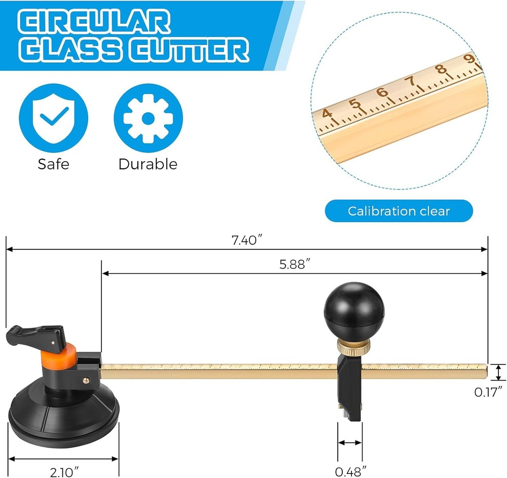 Mudder 6 Pieces Glass Cutter Tool Set Includes Pencil Style Cutting Tool...
