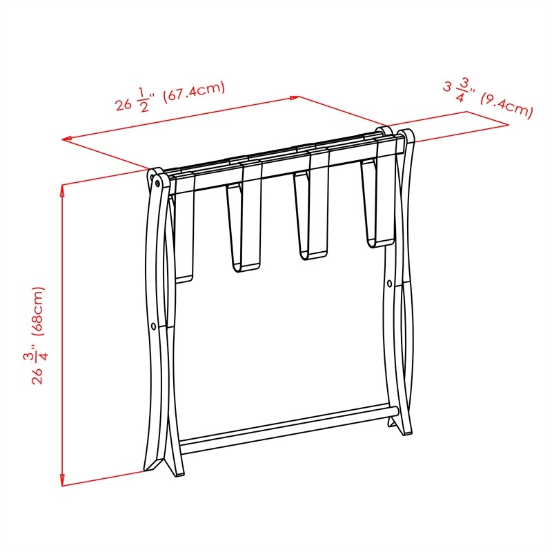 Winsome Scarlett Transitional Solid Wood Luggage Rack in Cappuccino