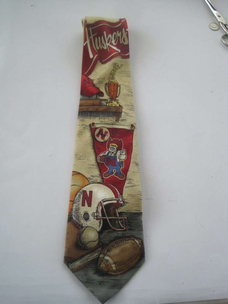 Nebraska Corn Huskers Tie Silk Men's GUC