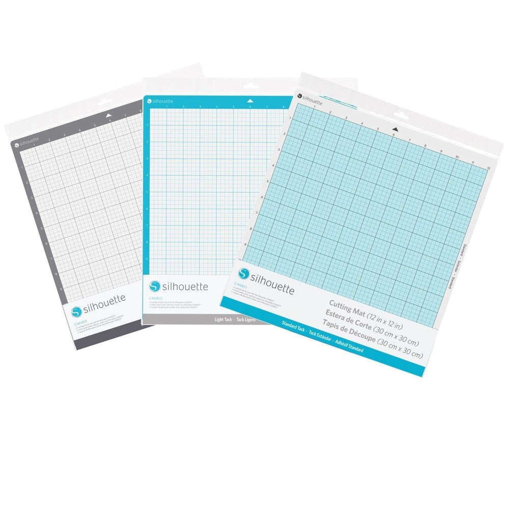 Silhouette Cameo 3 Pack Cutting Mats, Strong Grip, Regular Grip, & Light Grip