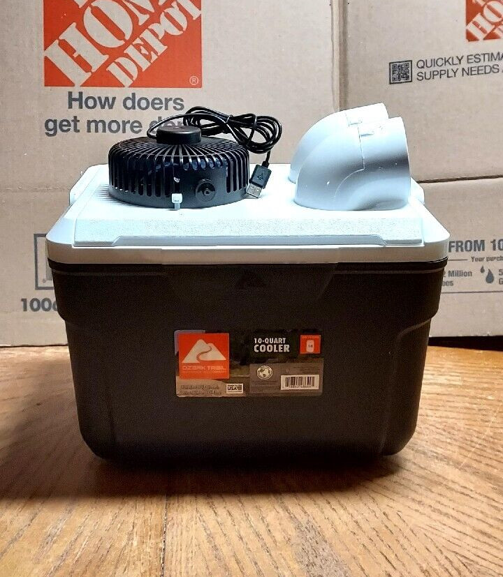 Onos 10qt Gray Portable Air Conditioner Swamp Cooler Burning Man, Tent USB Fan