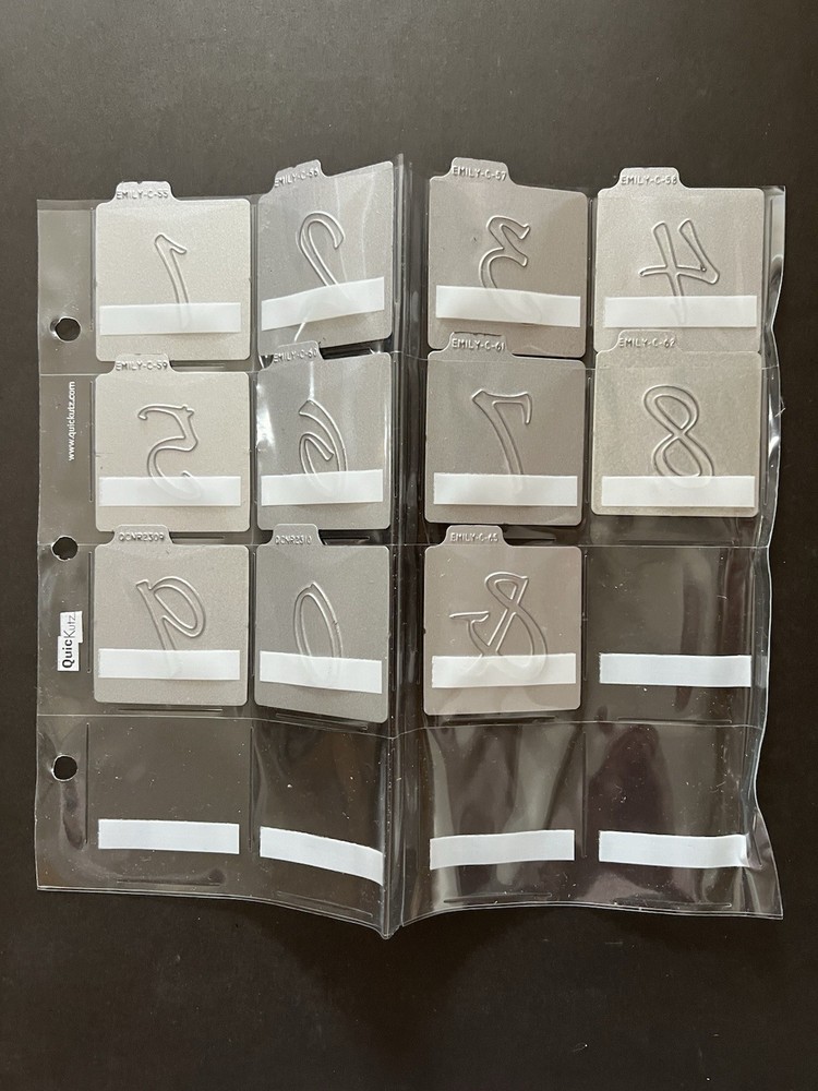 Quickutz Alphabet EMILY Complete Upper Case, Lower Case, Numbers W/Binder