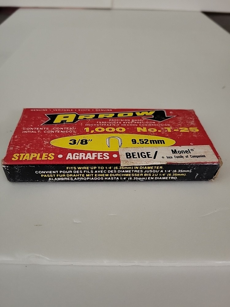 Arrow Staples T-25 Beige Open Partial Box