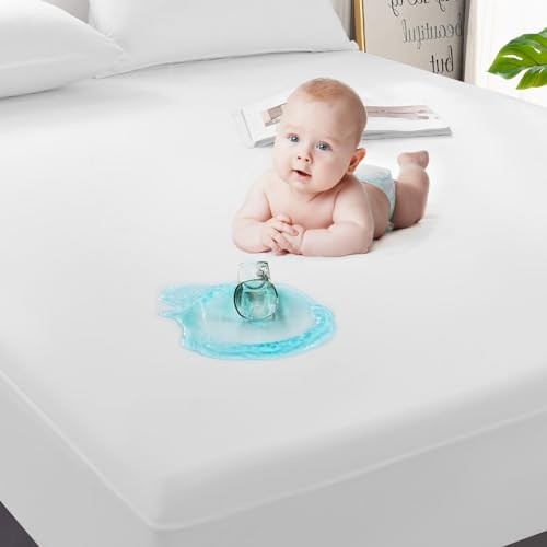 Mattress Protector Waterproof, Breathable & Noiseless Waterproof Twin 2 Pack