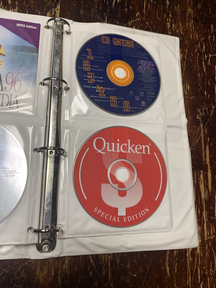 Vintage IBM Aptiva Computer Software Storage Binder & CD’s - Recovery & Games