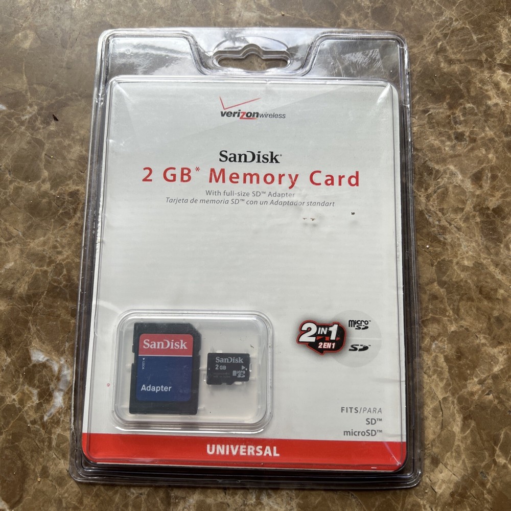 SanDisk 2 GB Verizon Memory Card with Full-Size Adapter SD & Micro SD