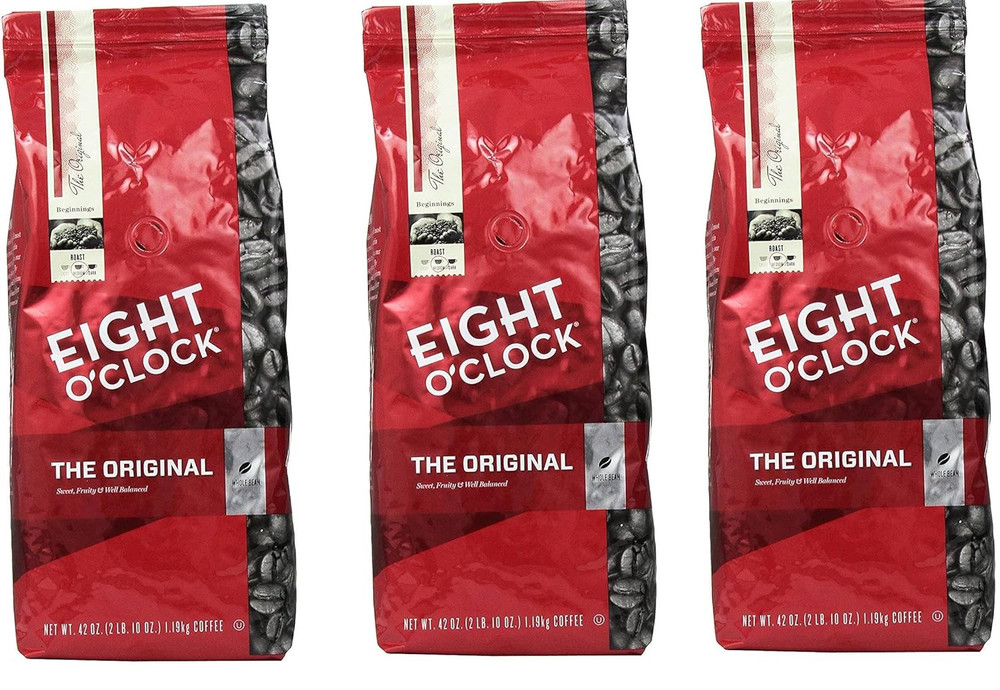 Eight O Clock Coffee, Original Xpqsub Whole Bean, 42 Ounce Package, 3 Pack