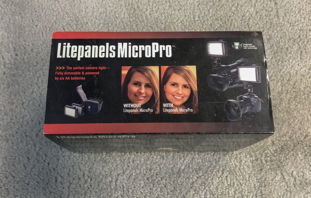 Litepanels MicroPro professional on-camera LED light 0-100% dimmable