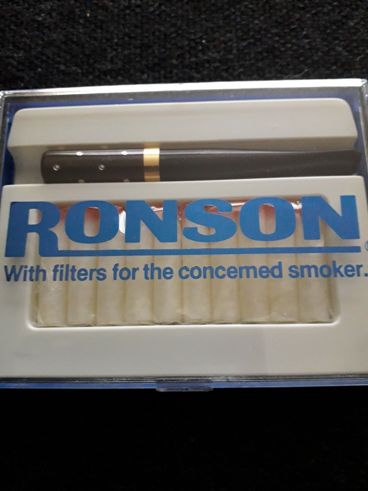 RONSON CIGARETTE HOLDER BLACK WITH STUDS