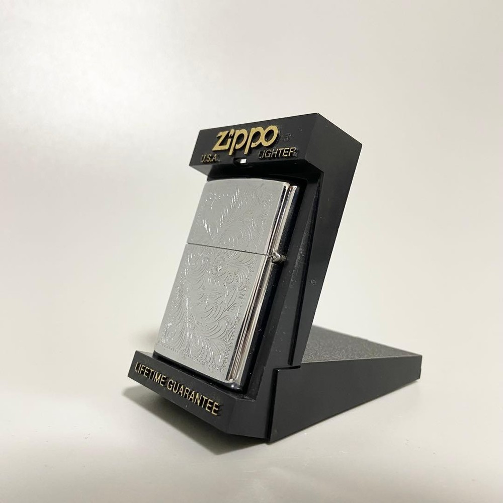 Zippo Mickey Silver Oil Lighter with Case Used