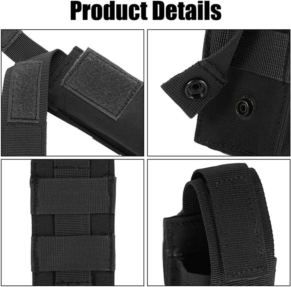 Tactical Molle Flashlight Holder Belt Holster Flashlight Pouch Torch Carry Case
