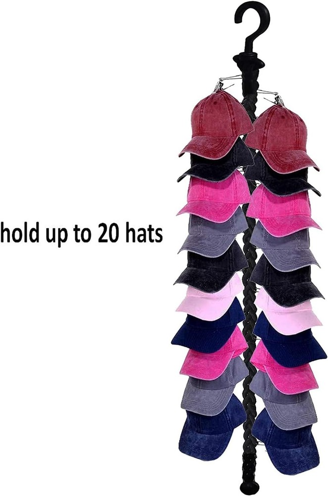 Closet Hanging Cap Keeper Racks Hats Holders Hook Black