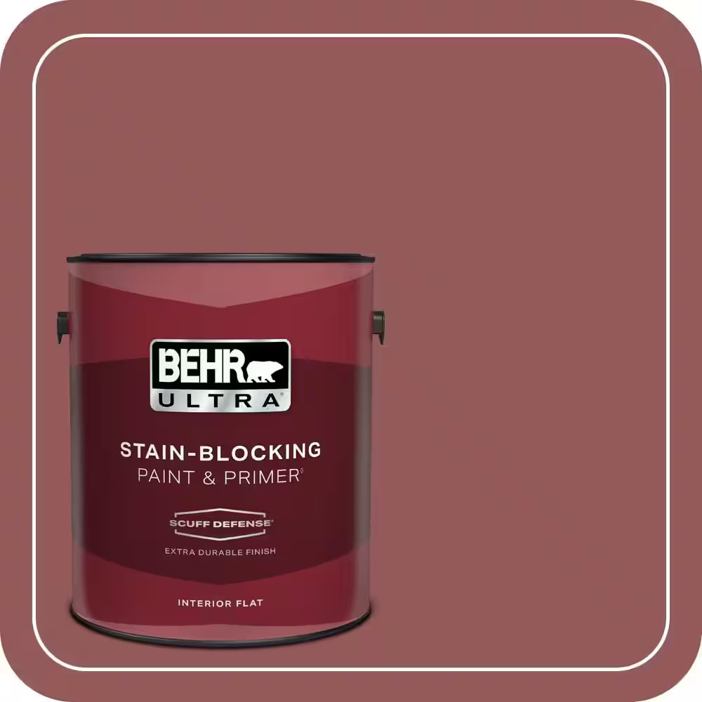 1 Gal. #150F-6 Gallery Red Extra Durable Flat Interior Paint & Primer