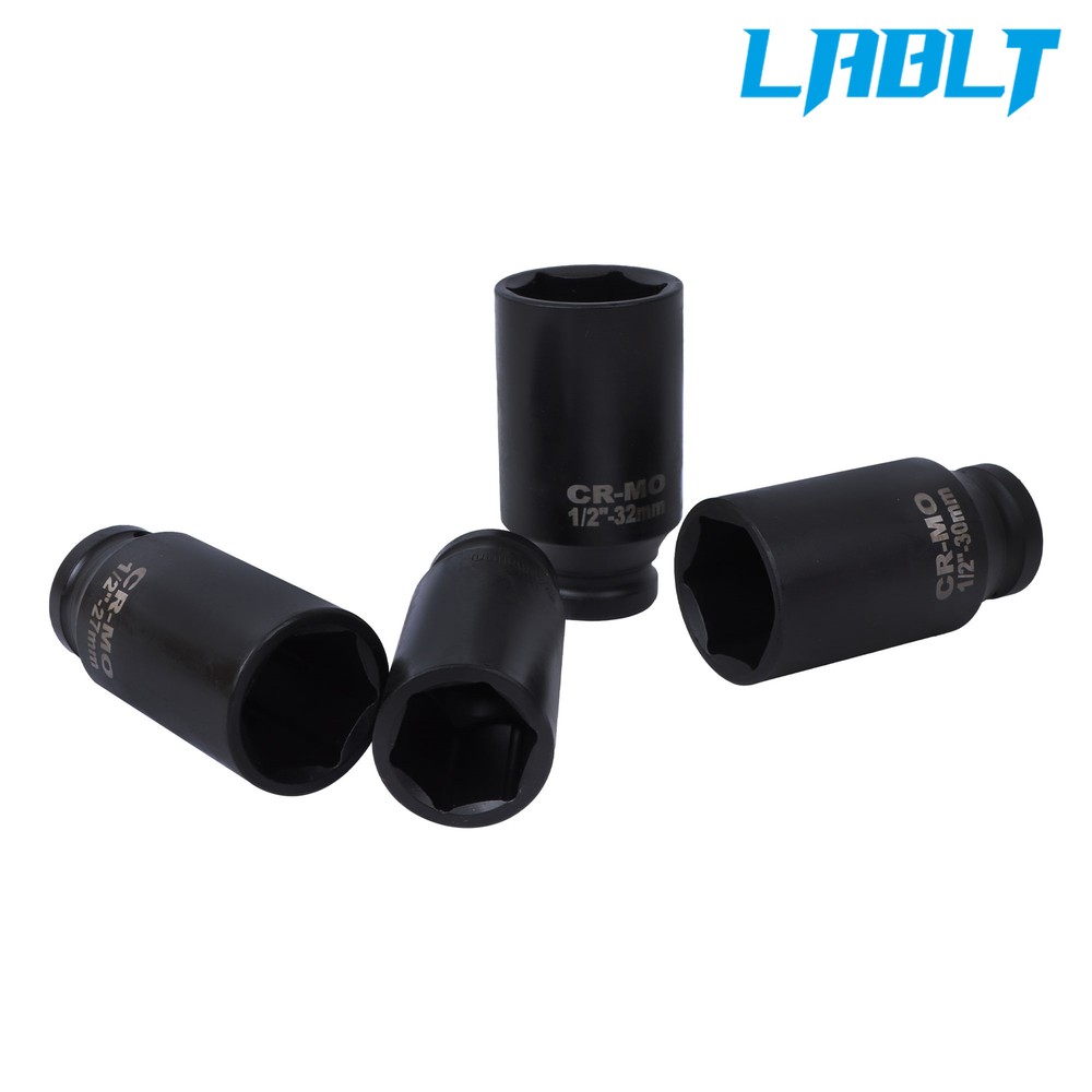 LABLT 1/2 Inch Drive Deep Impact Socket Tool Set Metric Garage Workshop Tools
