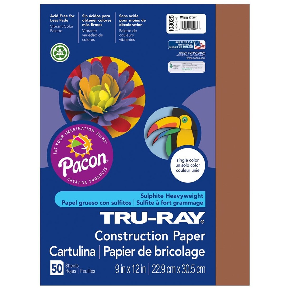 Tru-Ray Construction Paper 9x12" Warm Brown
