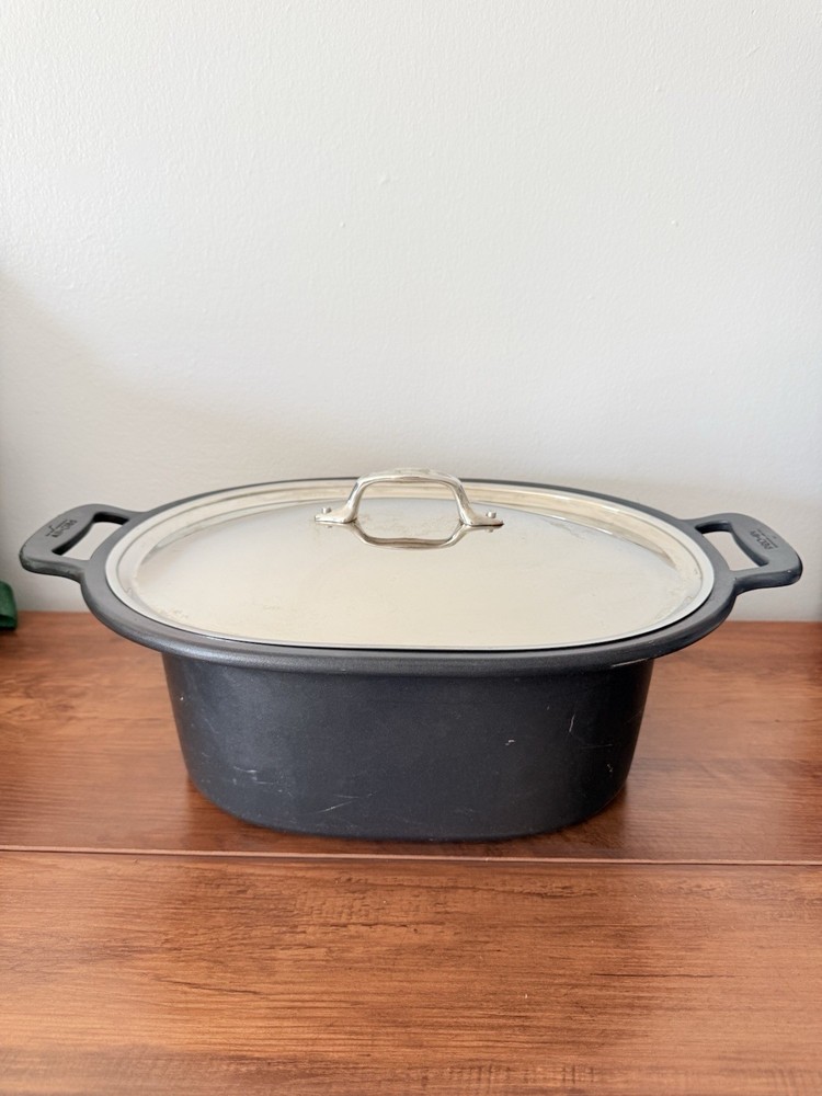 All-Clad 6.5 Qt Oval Slow Cooker Insert w/ Stainless Lid