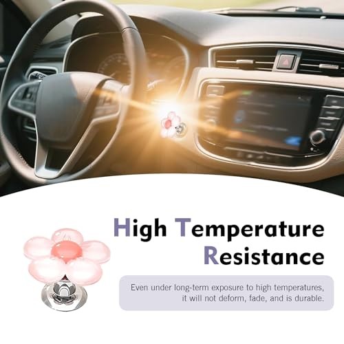 Resin Flower Engine Ignition Button Cover, Push Engine Button 1 PC Pink