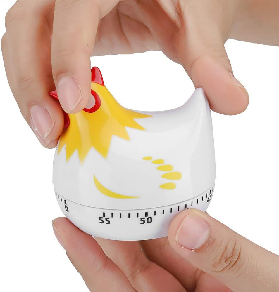 Cute Chicken-Shaped Kitchen Timer – 60-Minute Mechanical Countdown Timer for Coo