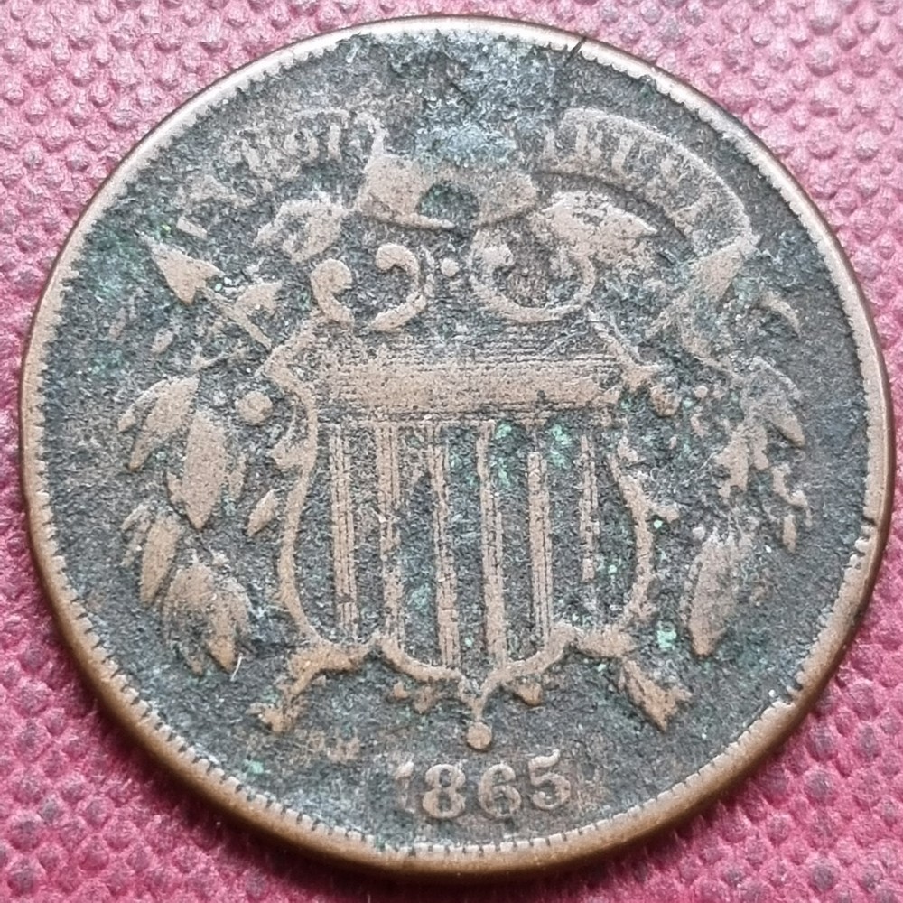 1865 Two Cent Piece 2c Better Grade Details #93486