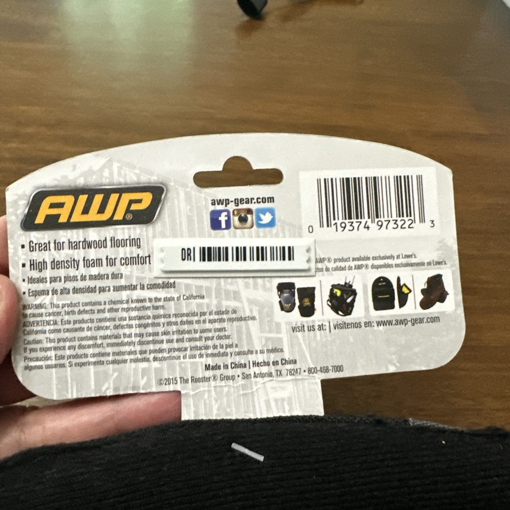 AWP Low-Profile Fabric Cap Work Knee Pads NEW