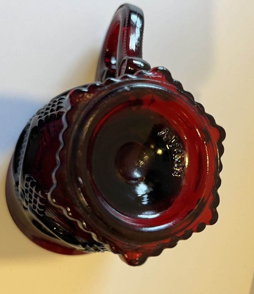 Vintage 1876 CAPE COD Collection RUBY RED Creamer AVON