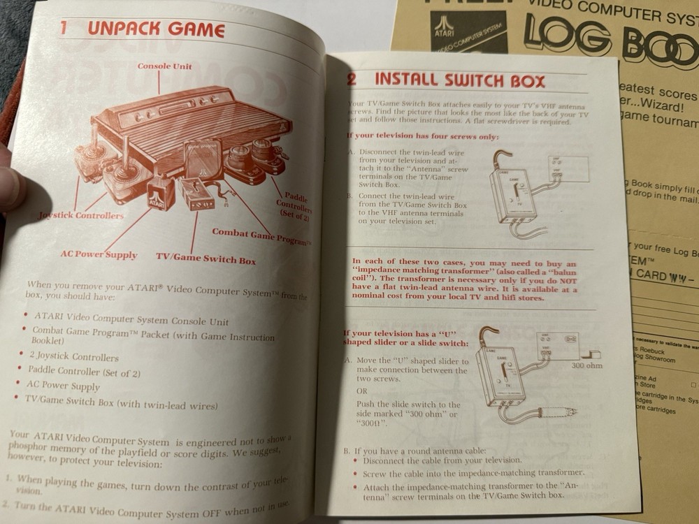 Atari Owner's Manual Model CX2600A Video Computer System Instruction Book