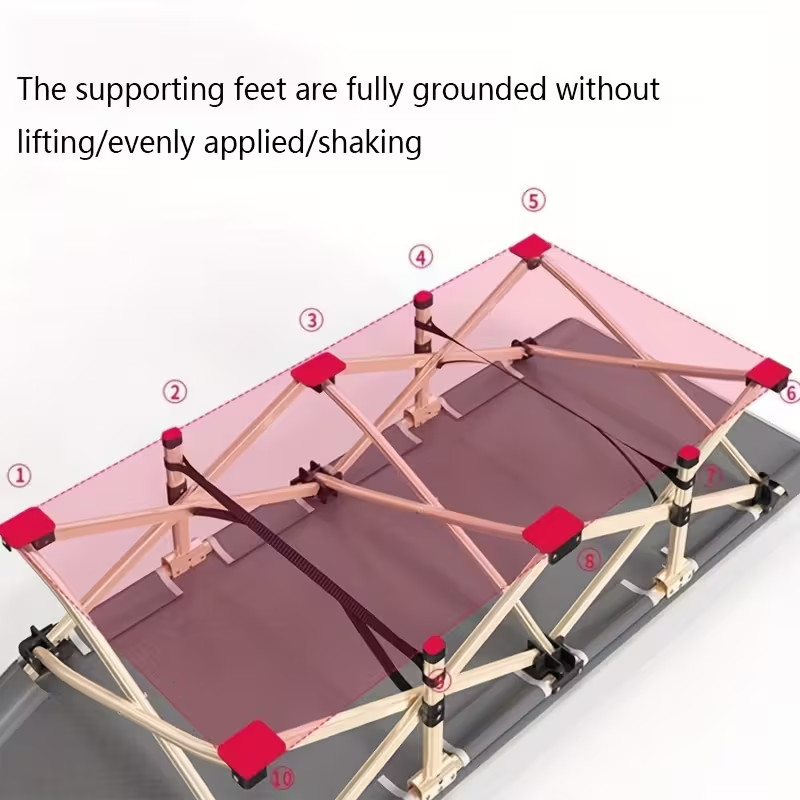Folding Camping Cot Bed-600lbs Capacity, Portable & Compact Lightweigt Met & Bag