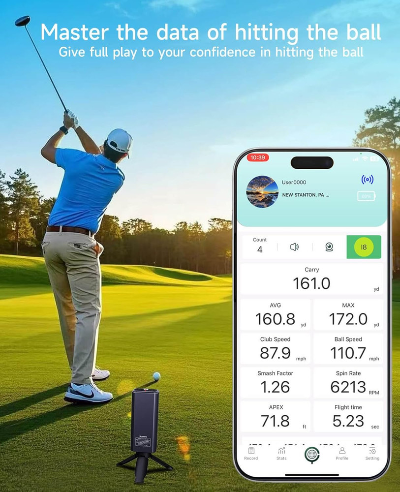 Portable Golf Launch Monitor, Simulators for Home & Training, Mobile Launch Moni