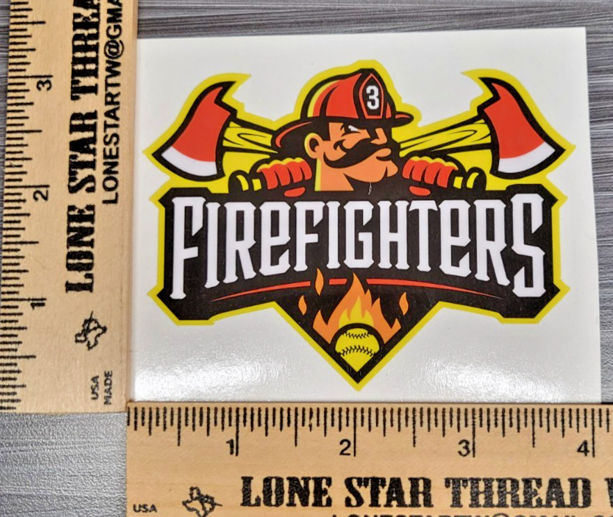 LAMINATED FIREFIGHTERS BANANA BALL STICKER